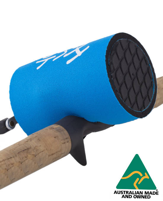 Blue Fishing Reel Cover Stubby Holder in Australia